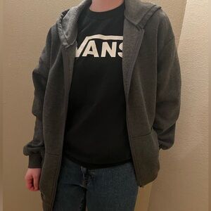 Grey Shein Zip Up Hoodie